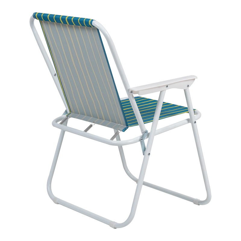 Scaun Plaja/Camping Jette, Pliabil, Metal/Textil, Verde/Galben/Alb, 53x56x73 cm - 2