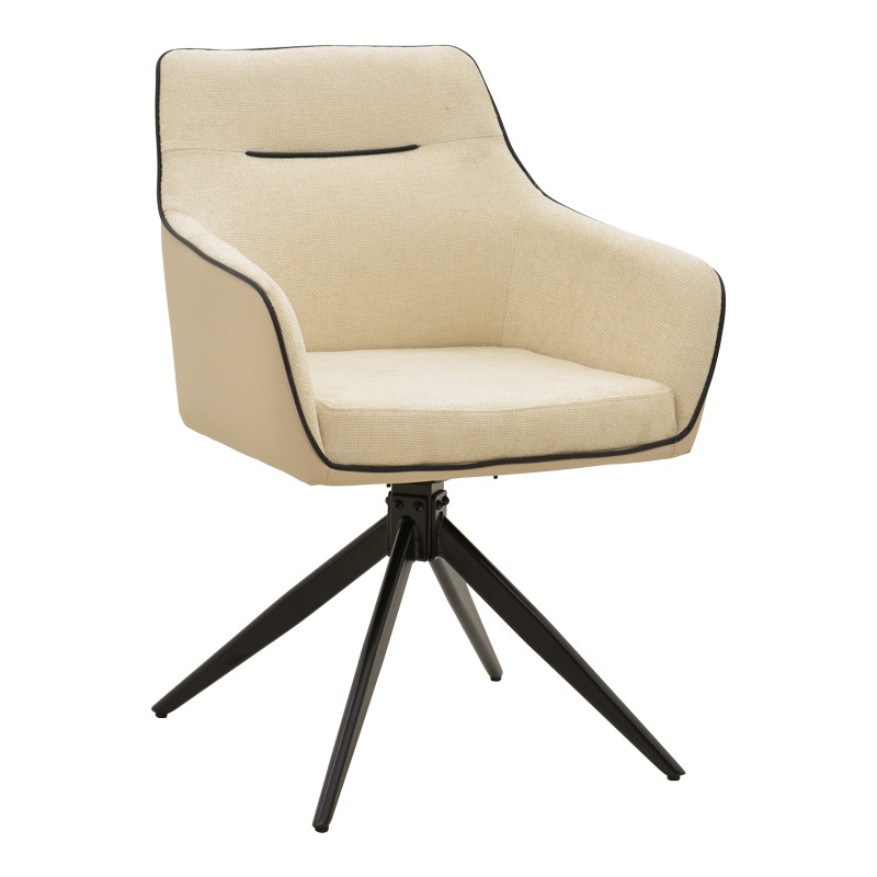 Scaun Rotativ Model Debra, Bej/Negru , 60x64x83 cm