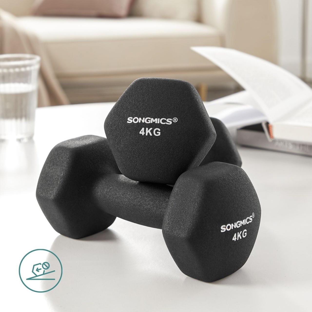 Songmics Set 2 gantere Negru 20.5x9.5x9 cm