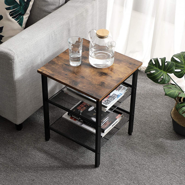 Set 2 Masute de Cafea Model Bryant, 40x40x50 cm, Maro Rustic - 1 | YEO
