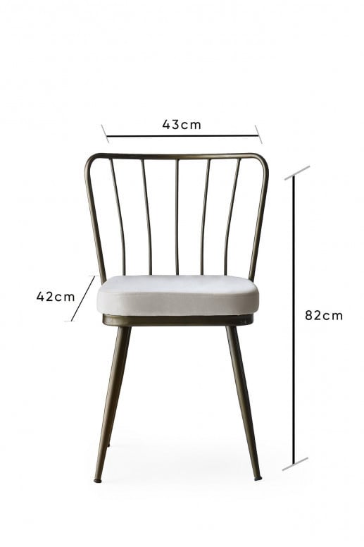 Set 4 scaune Model Star, Cupru/Alb, 43x42x82 cm