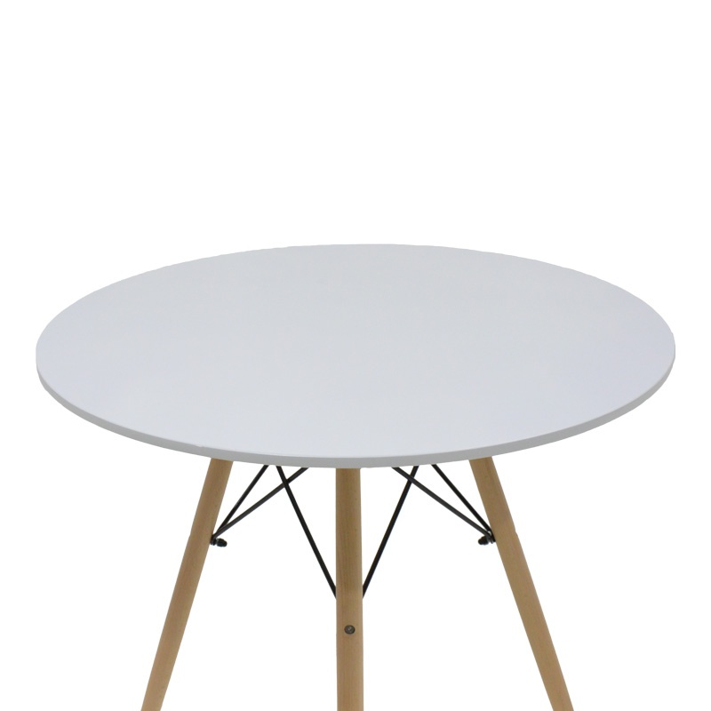 Set Masă si 4 Scaune Julita-Parker, alb/natural, 80x80x73 cm