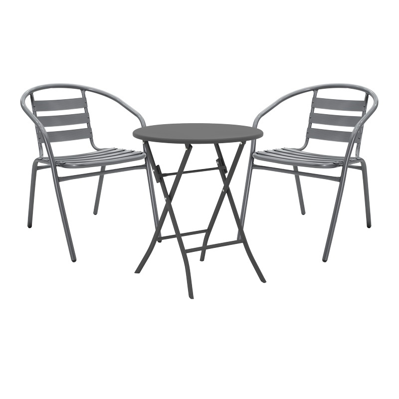 Set masă și scaune de exterior, 3 Piese, Model Albero-Tade, Antracit, D60x70 cm