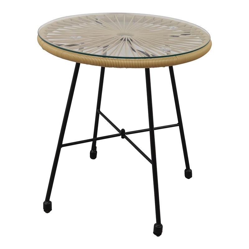 Set masă și scaune de exterior, 3 Piese, Model , Natural, D50X50 cm - 2 | YEO