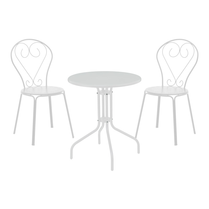Set masă și scaune de exterior, 3 Piese, Model Vergo-Chari, Alb