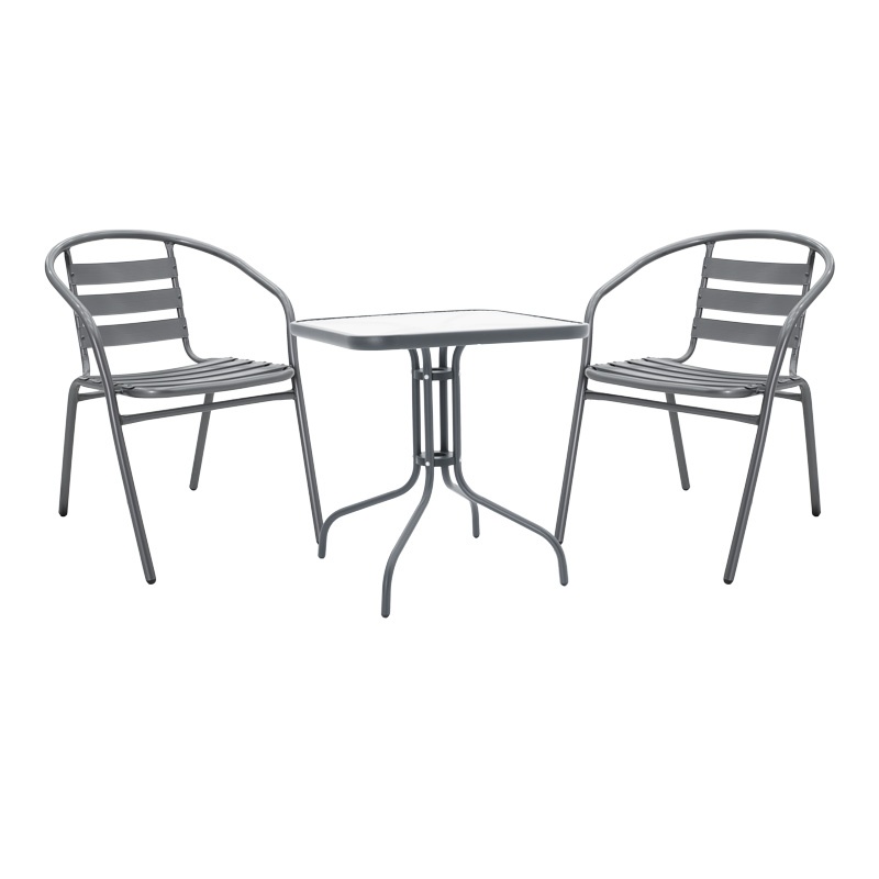Set masă și scaune de exterior, 3 Piese, Model Watson-Tade, Antracit, 70x70x70 cm