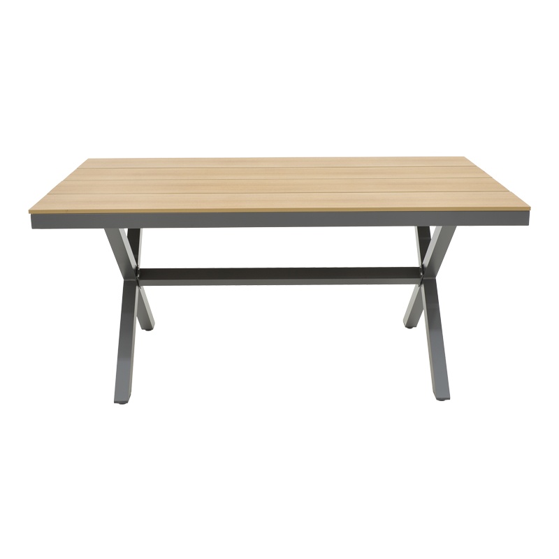Set masă și scaune de exterior, 7 Piese, Model Thorio-Azelie, Antracit/Natural, 160x90x75 cm - 2 | YEO