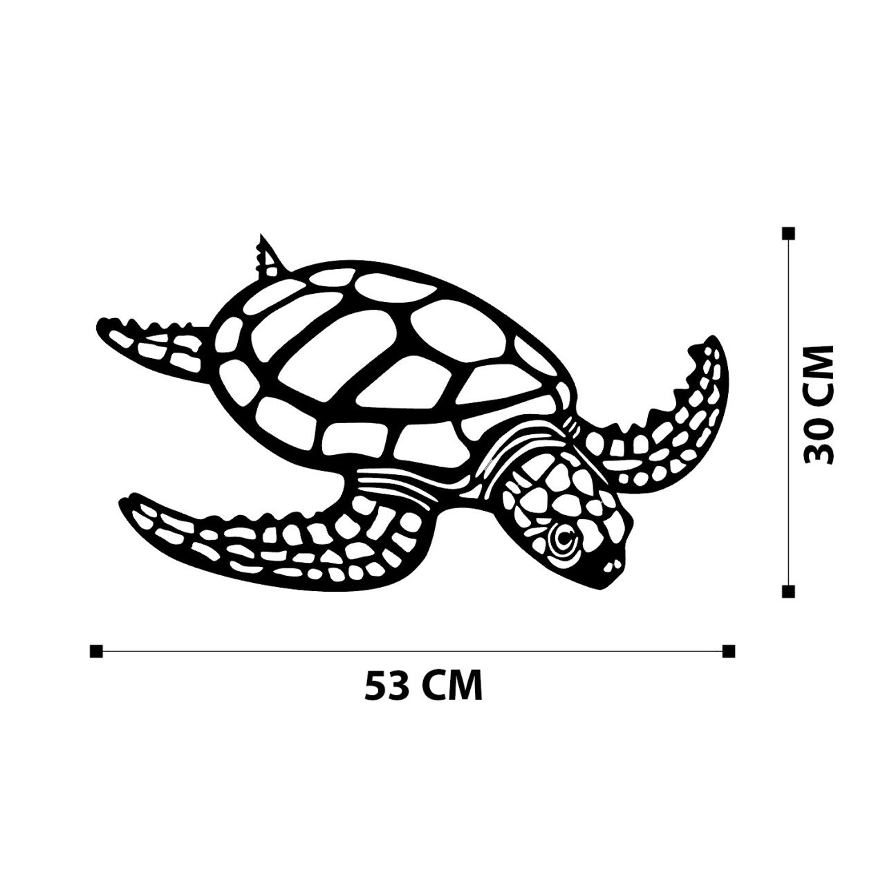 Tablou metalic Caretta Negru 53x30 cm