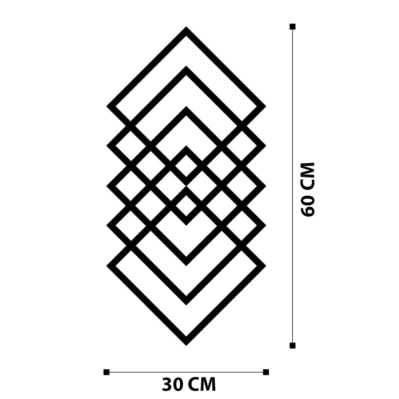 Tablou metalic Geometry Negru 30x60 cm