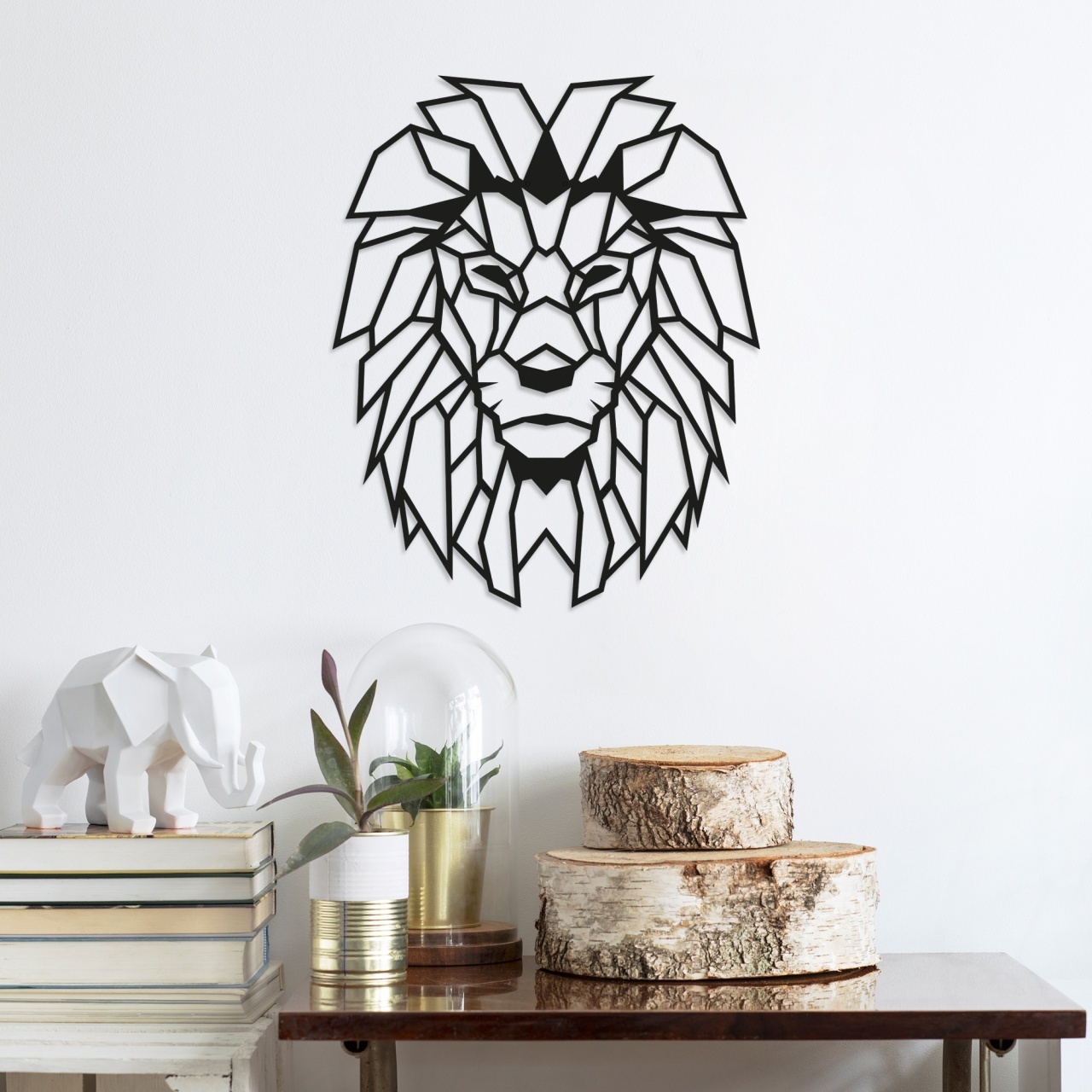 Tablou metalic Lion Negru 40x50 cm