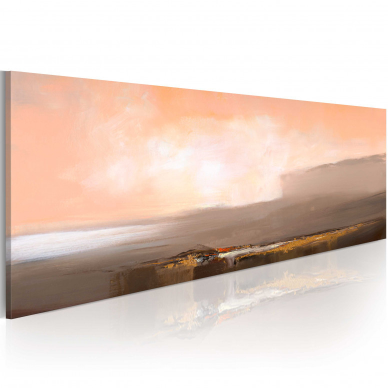 Tablou pictat manual - Between pink and grey 100x40 cm