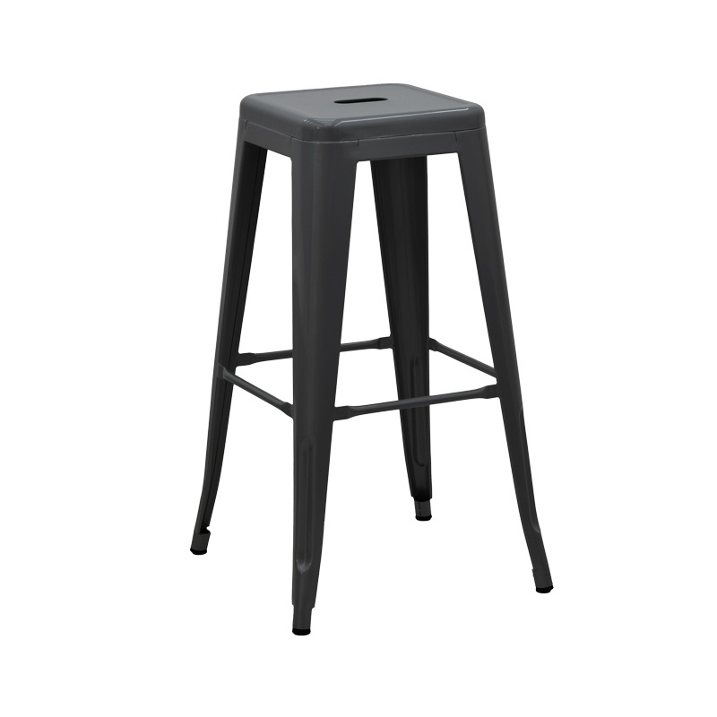 Taburet de bar pentru exterior, Model Utopia, culoare negru, Polipropilena, 42x42x76 cm