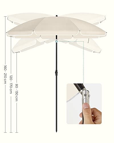 Umbrela de plaja, Songmics, Natural, 160x206 cm - 4 | YEO
