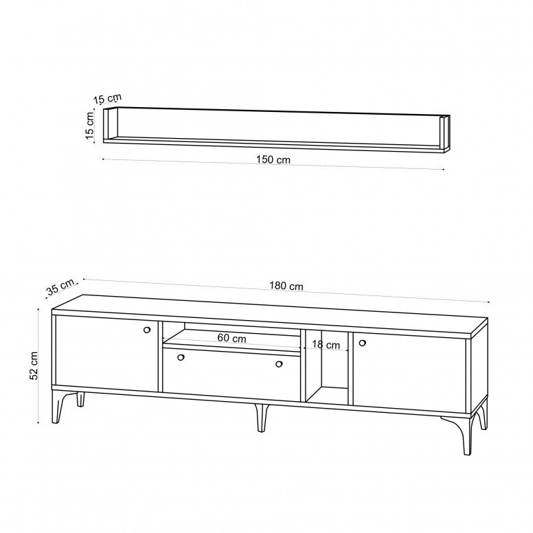 Ansamblu Comoda TV Grega Oak - 4 | YEO