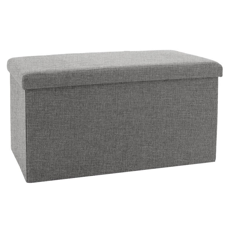 Bancuta hol cufar cu spatiu de depozitare material textil Greatness gri 76x38x38cm
