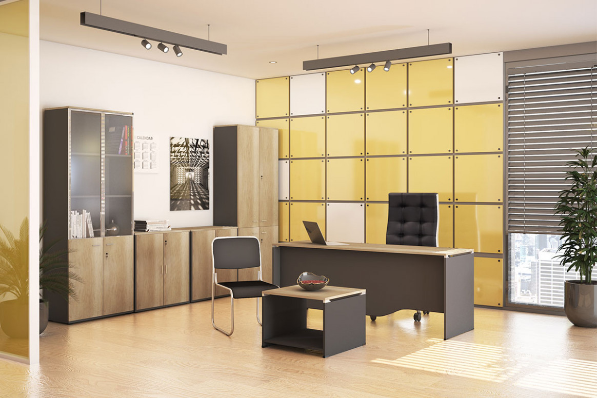 Biblioteca Pako World, Model Lotus, Stejar/Gri inchis - 4 | YEO