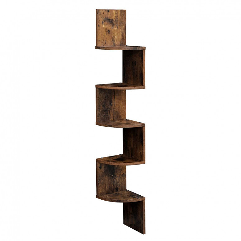 Biblioteca Vasagle, Model Shelby, 20x20x127,5 cm, Maro Rustic