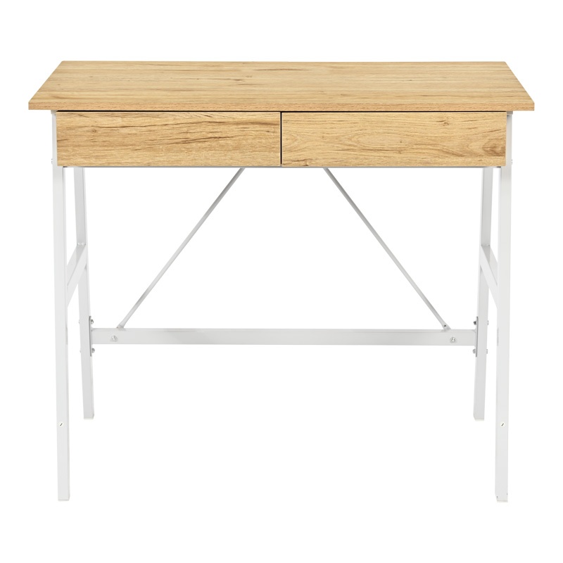 Birou cu sertare Model Lione, Stejar/Alb, 90x50x75 cm - 4 | YEO
