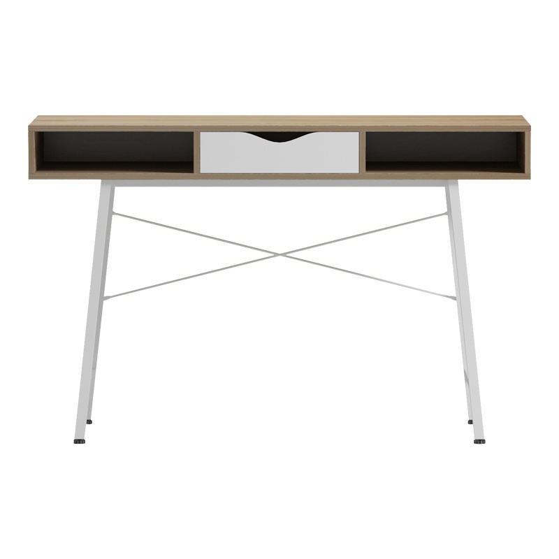 Birou Model Komo, Stejar sonoma/Alb, 120x48x76 cm - 1 | YEO