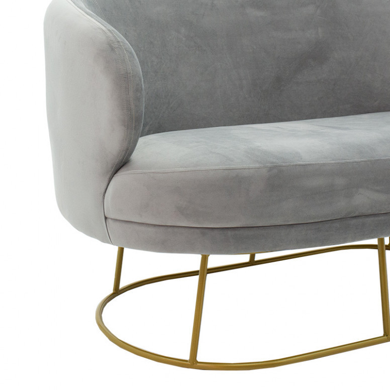 Canapea Gloria 2 Locuri Gri 132x82x83 cm - 3 | YEO