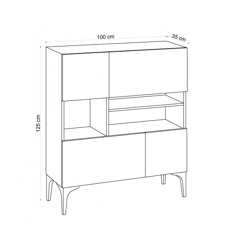 Comoda Model Krista, Stejar, 100x35x125 cm