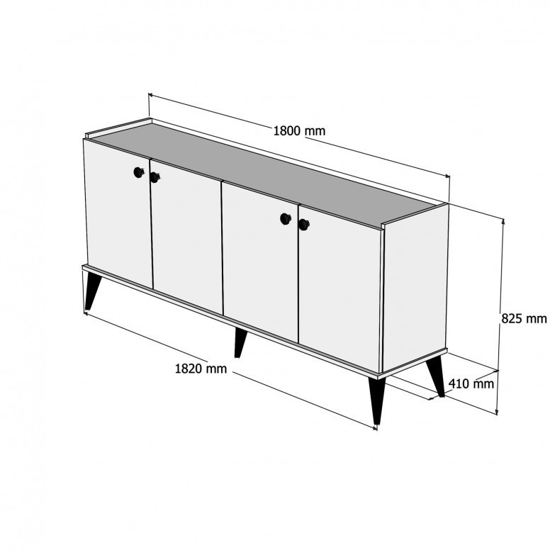 Comoda Model Lidya, Nuc, 182x41x82.5 cm - 2 | YEO