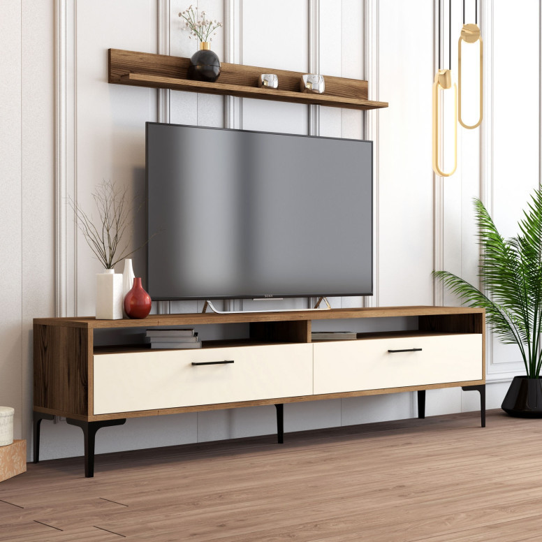 Comoda TV Istanbul - Walnut, Crem - 1 | YEO