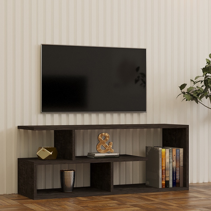 Comodă TV Model Waldo, Negru/Gri inchis, 100x29.5x40 cm - 1 | YEO