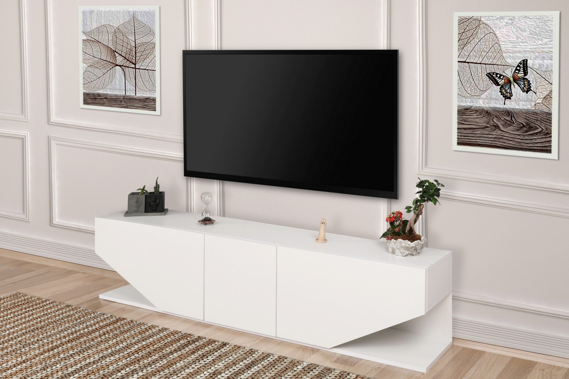 Comoda TV Salvador, Model İnci, 180x40x30 cm, Alb - 1 | YEO