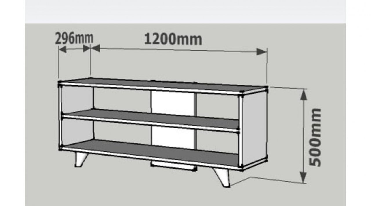 Comoda TV Salvador, Model One, 120x50x29.6 cm, Stejar