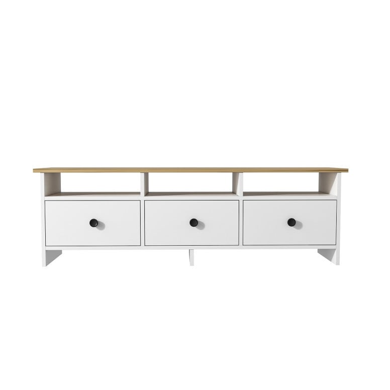 Comoda TV Salvador, Model Oslo, 150x47x36 cm, Alb/Safir