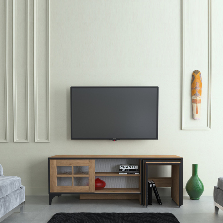 Comoda TV Salvador, Model Revival, 150x54x42 cm, Stejar