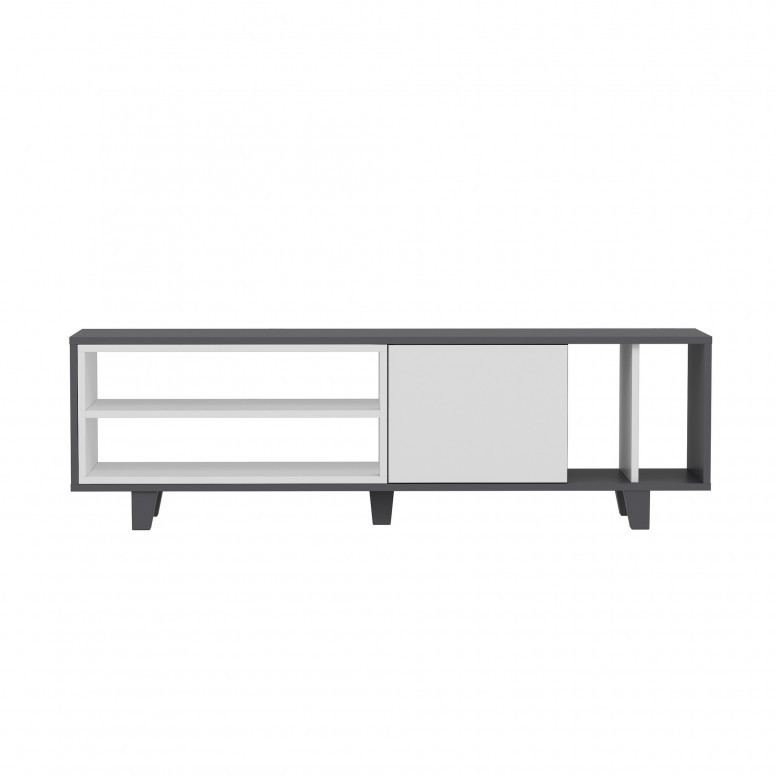 Comoda TV Salvador, Model Rosmar, 160x48.6x35 cm, Antracit/Alb - 2 | YEO