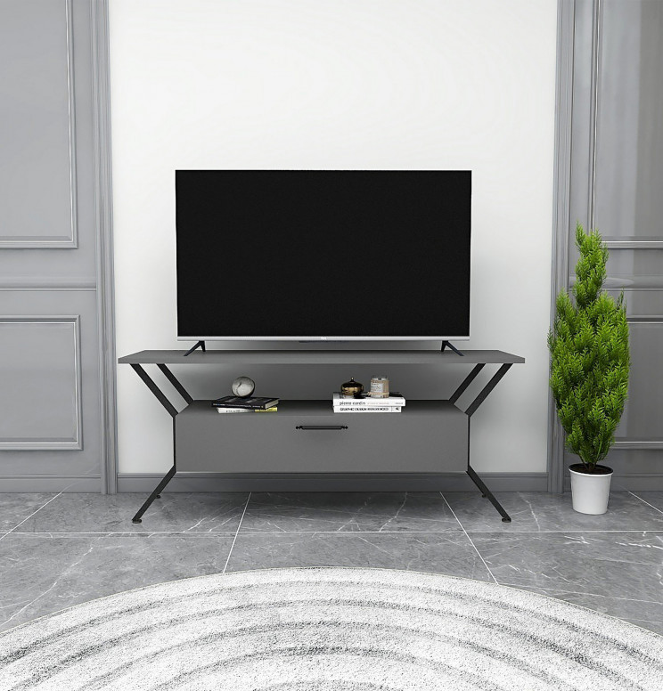 Comoda TV Salvador, Model Tarz, 124x54x35 cm, Antracit