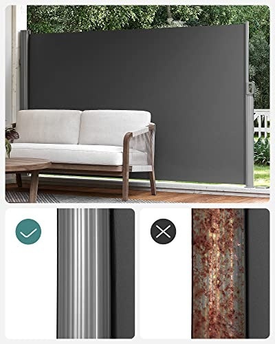 Copertina solara laterala, Songmics, Gri, 160x400 cm - 4 | YEO