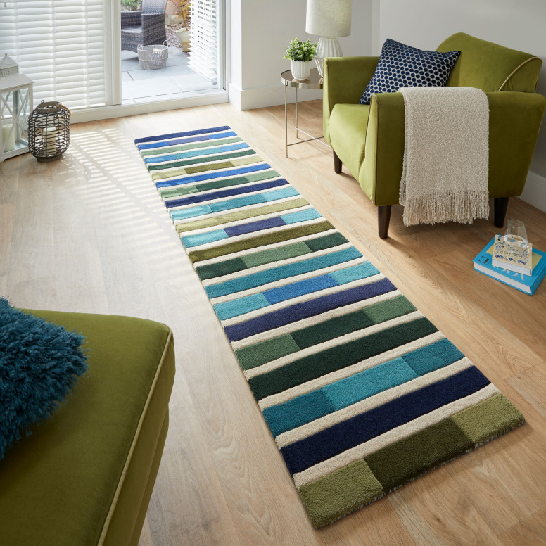 Covor traversă Piano Verde/Multicolor 60X230 cm, Flair Rugs