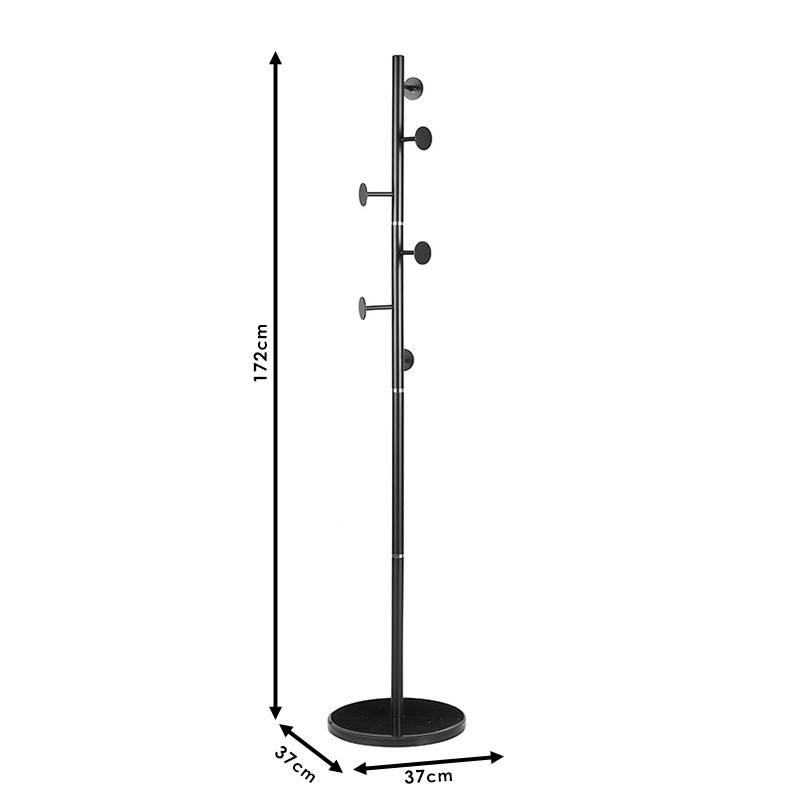 Cuier haine tip pom Adriana metal negru D37x172cm - 3 | YEO