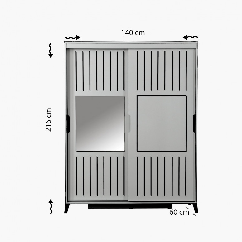 Dulap haine Model Pacific, Nuc, 140x60x216 cm - 4 | YEO