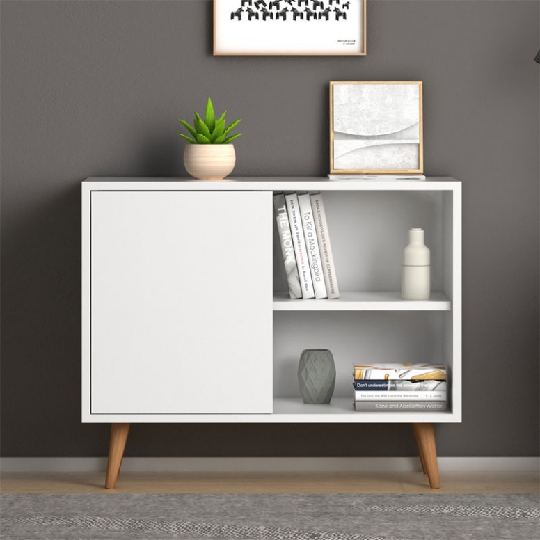 Dulap Ripley Alb-Natural 80x35x65.5 cm - 1 | YEO