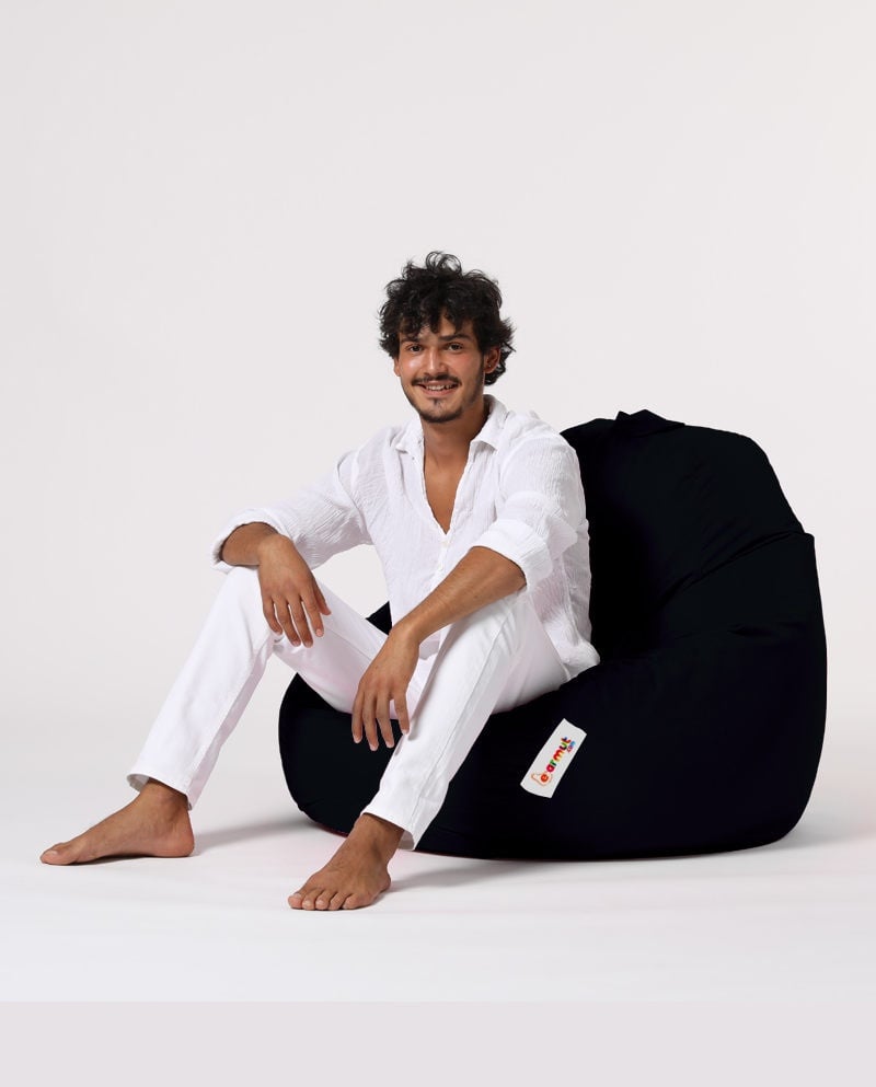 Fotoliu de Grădină tip Bean Bag Model Premium XXL, Negru - 2 | YEO