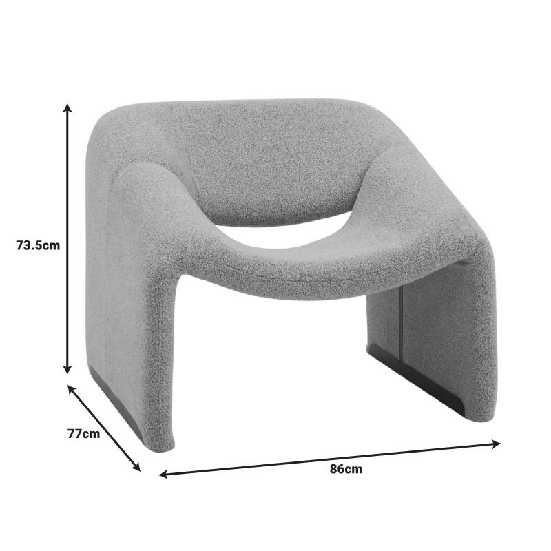 Fotoliu Model Clous, Gri grafit, 86x77x73.5 cm