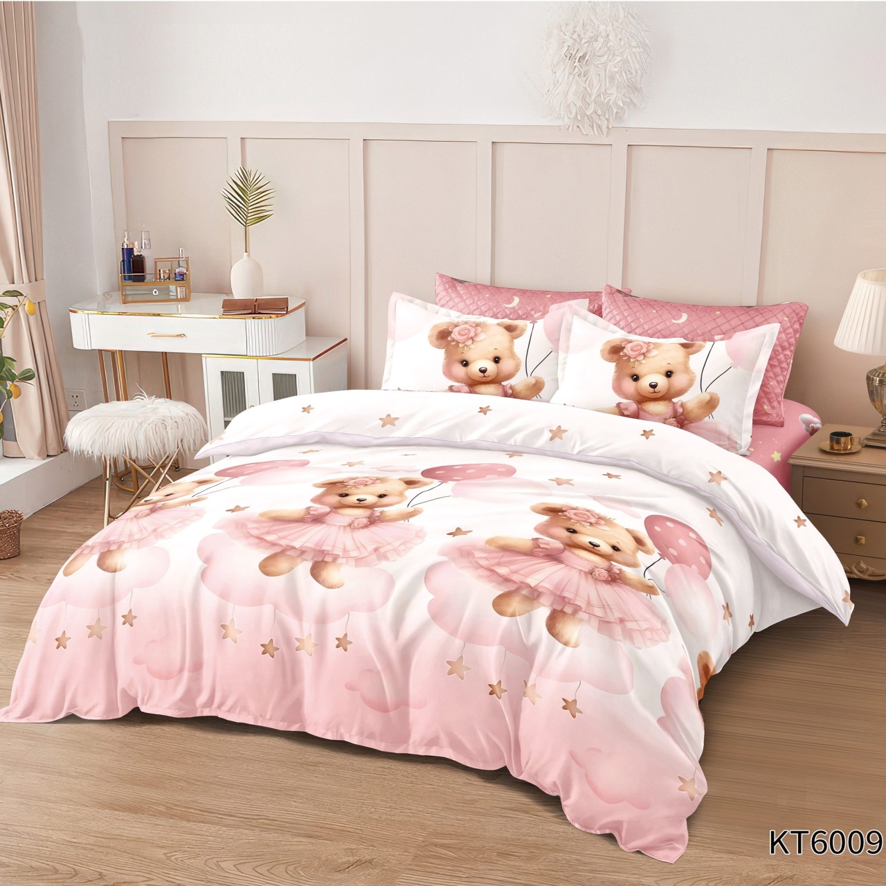 Lenjerie cu Elastic 180x200 cm, Cartoon V9 6 Piese (Finet)