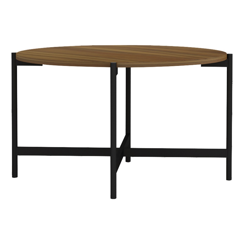 Masuta de Cafea Model Aisle, Nuc/Negru, D80x45 cm