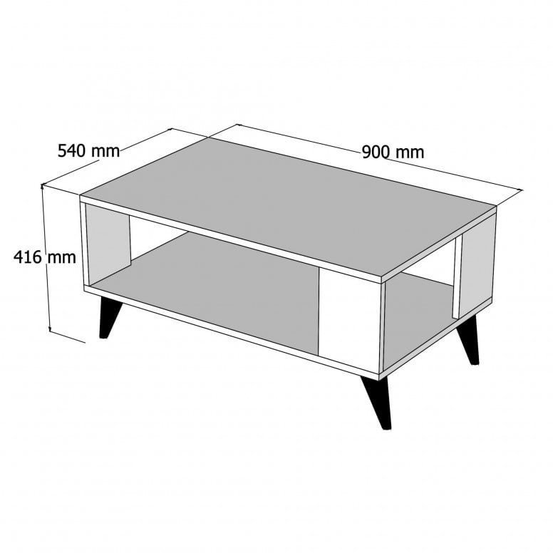 Masuta de Cafea Model Beck, 90x41.6x54 cm, Stejar