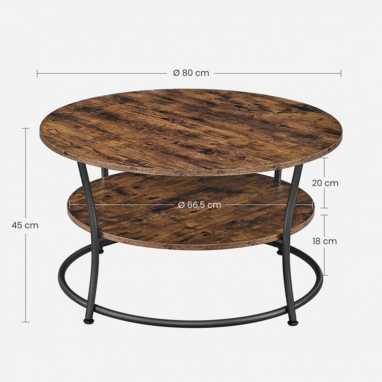 Masuta de Cafea Model Emely, 80x80x45 cm, Maro Rustic - 2 | YEO