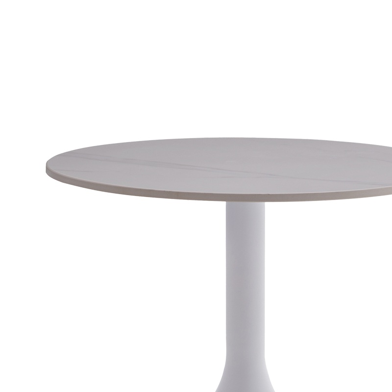Masuta de Cafea Model Fabron, Alb marmorat, D50x52 cm - 1 | YEO