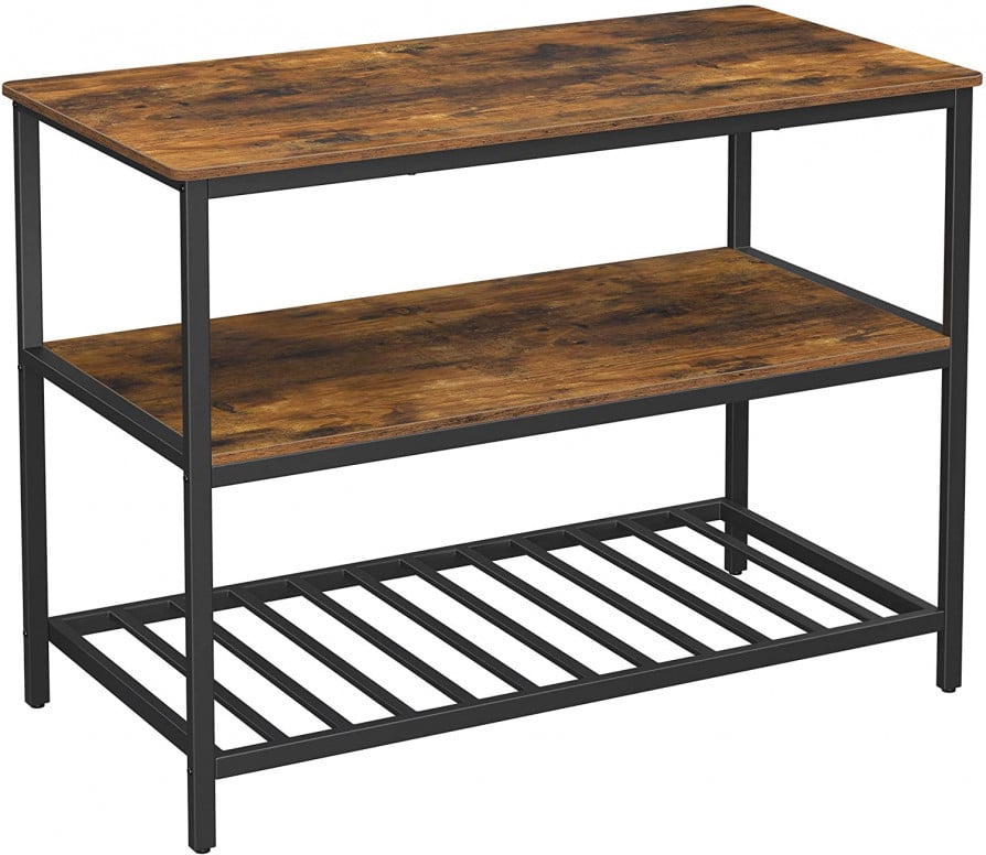 Masuta de Cafea Model Kason, 120x60x90 cm, Maro Rustic / Negru