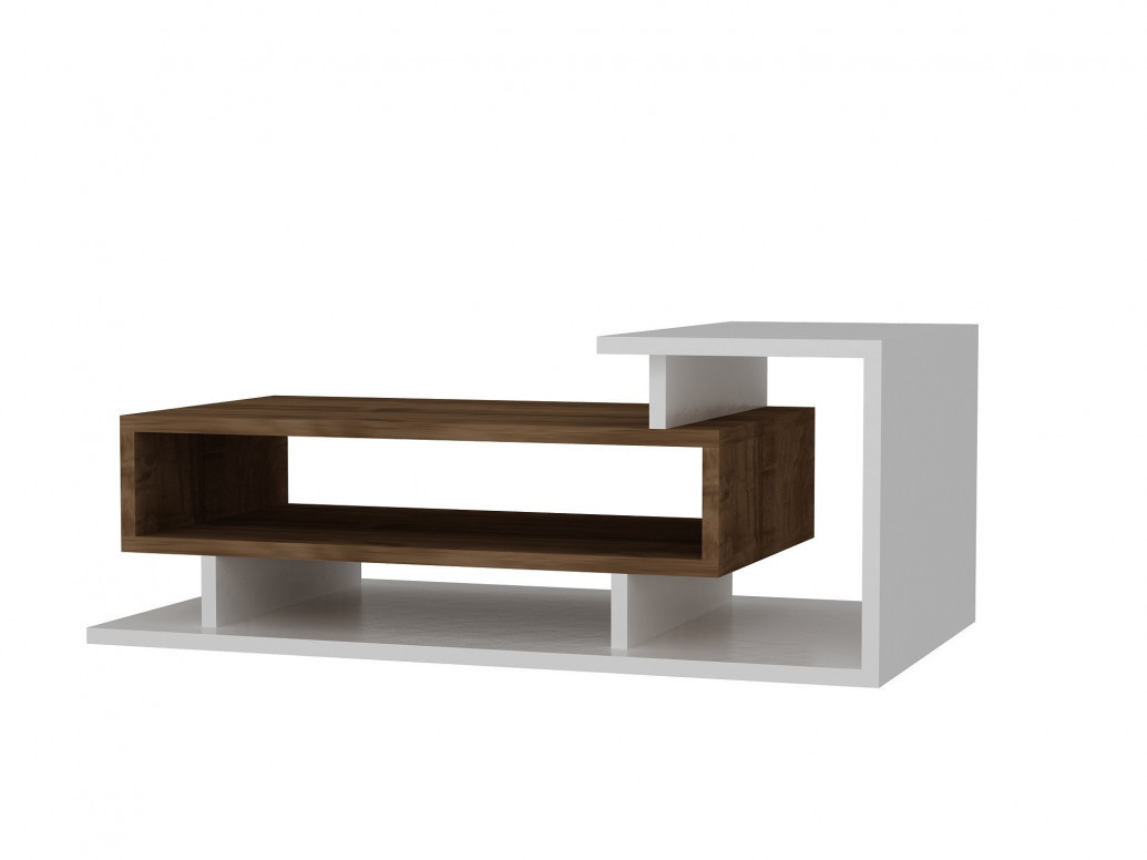 Masuta de Cafea Model Kenna, 90x50x24.8 cm, Alb/Nuc - 1 | YEO