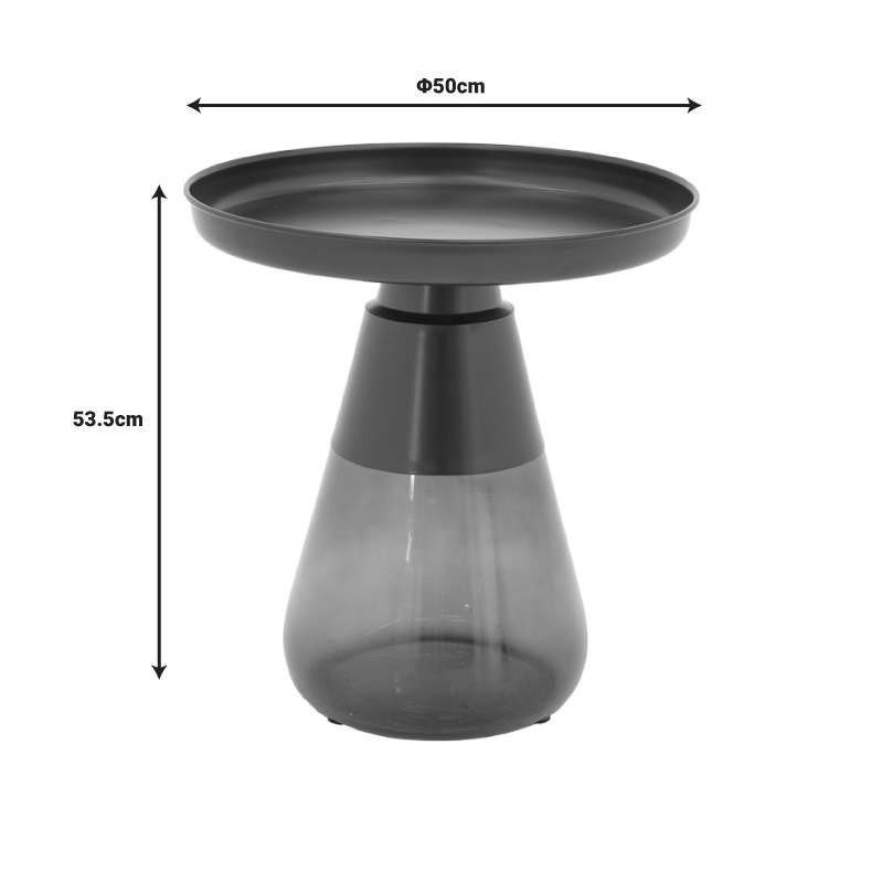 Masuta de Cafea Model Kunlo, Negru, D50x53.5 cm - 3 | YEO