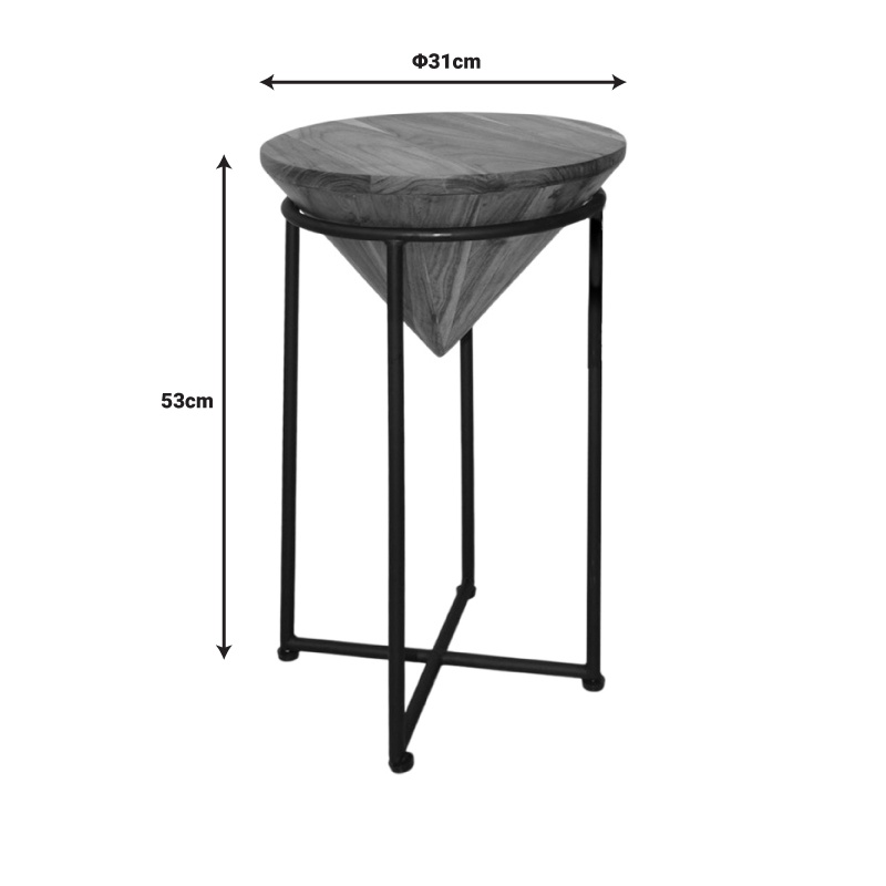 Masuta de Cafea Model Miles, Natur/Negru, Φ31x53 cm - 2 | YEO